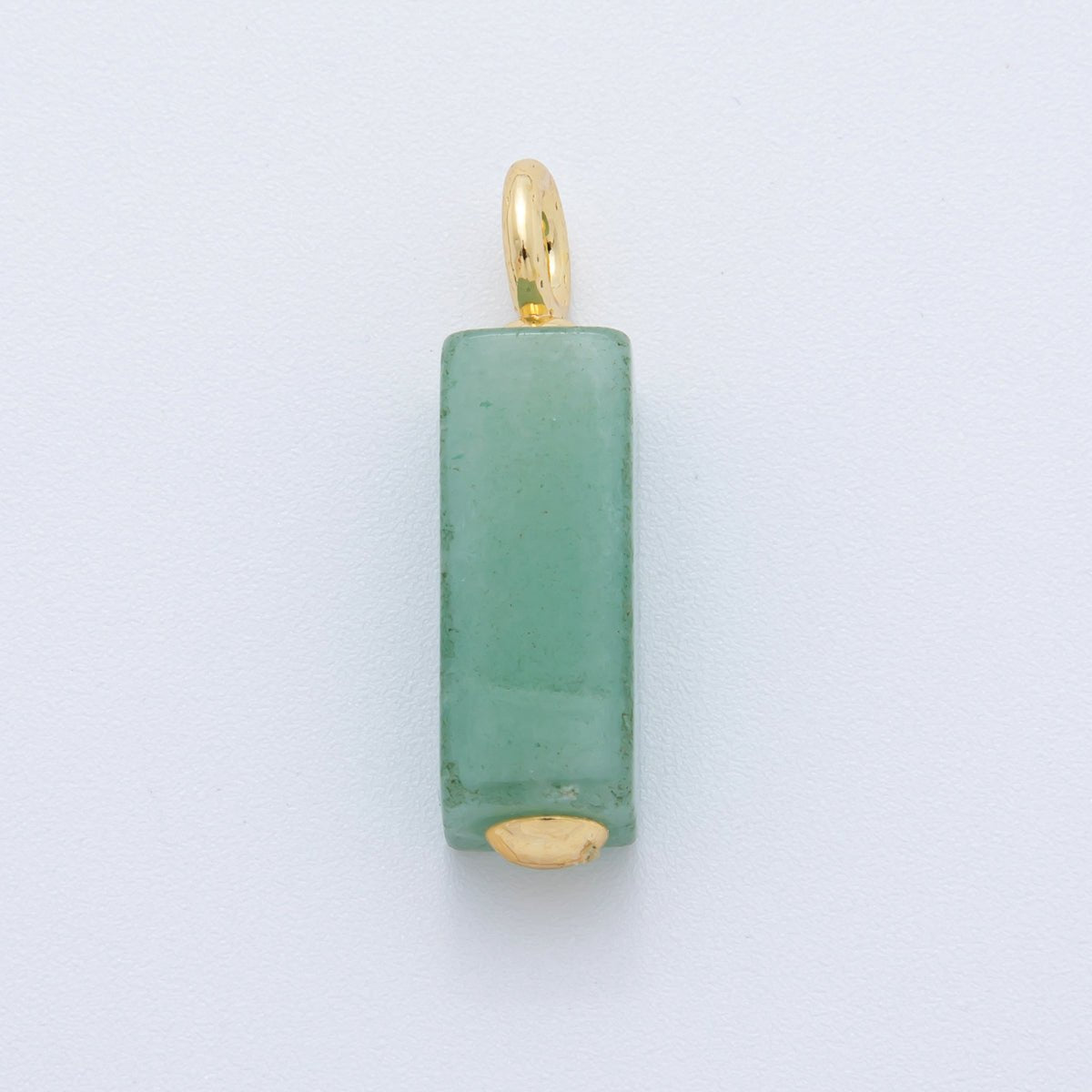 18K Gold Filled 30mm Natural Gemstone Rectangle Tube Charm | AF787 - AF790