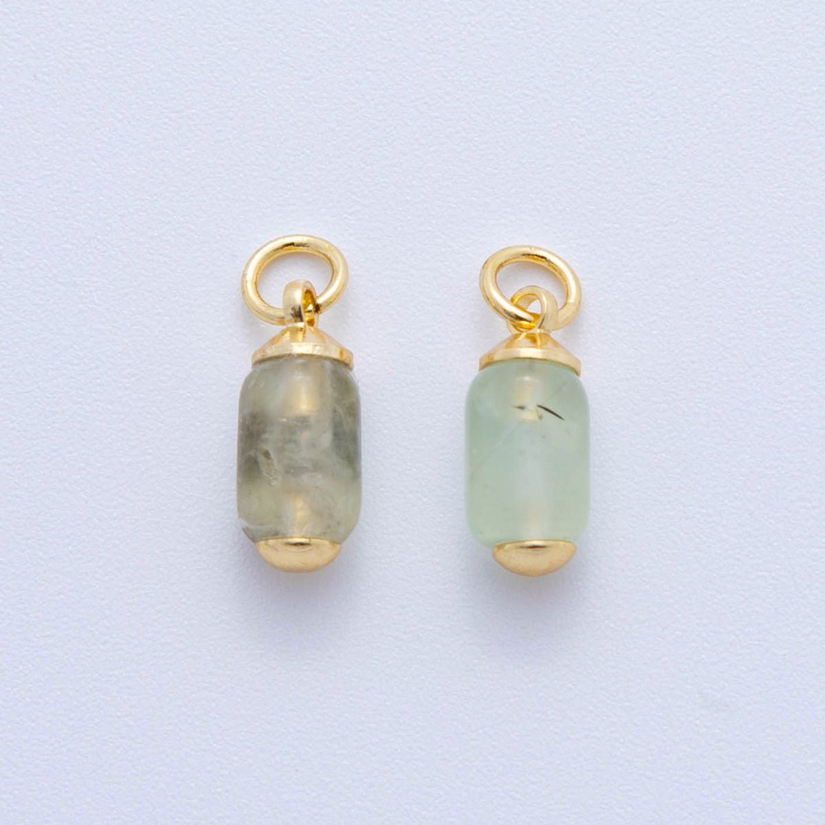 18K Gold Filled Oblong Gemstone Mini Charm | AF394 - AF402