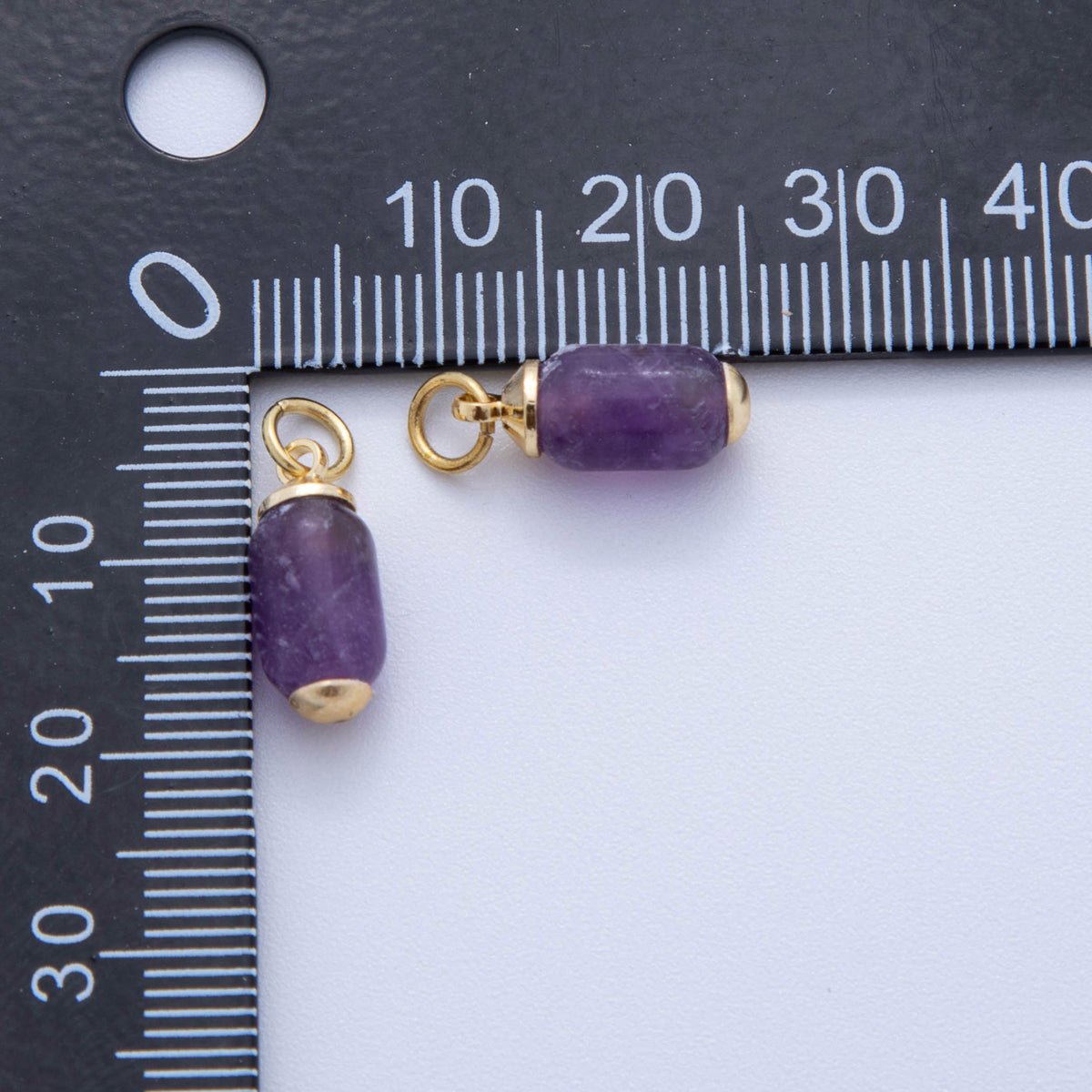 18K Gold Filled Oblong Gemstone Mini Charm | AF394 - AF402