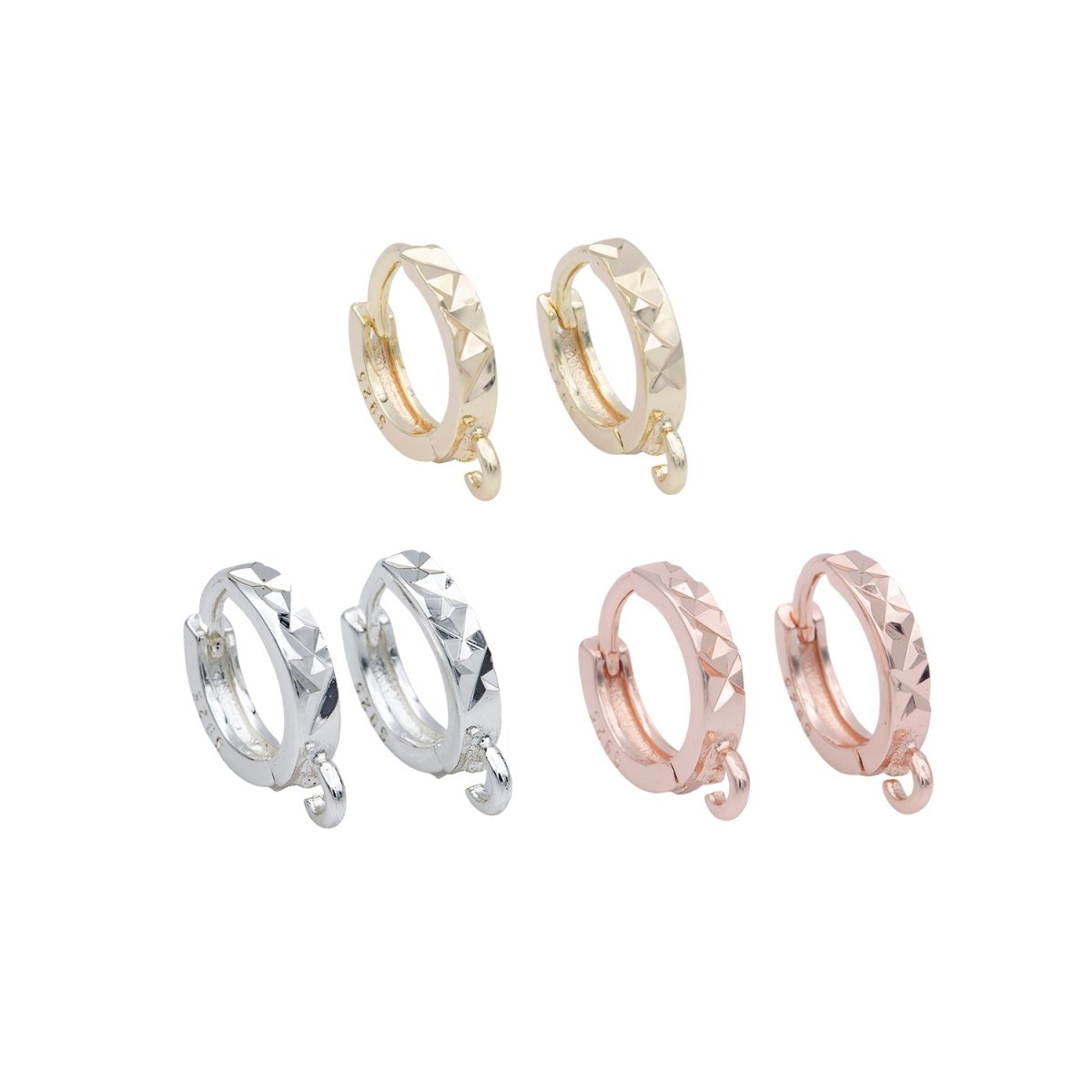 18k Gold Filled one touch w/ open link Lever back earring making, 12x15 mm, Nickel free Lead Free for Earring Charm Making Findings K-054 K-070 K-106