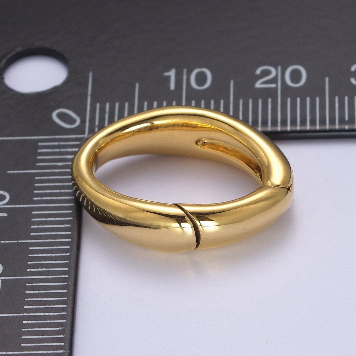 18K Gold Filled Oval Spring Clasp,Spring Carabiner Clasp,Gold Oval Clasp,Dainty Minimalist Clasp for Jewelry Making Making L-666