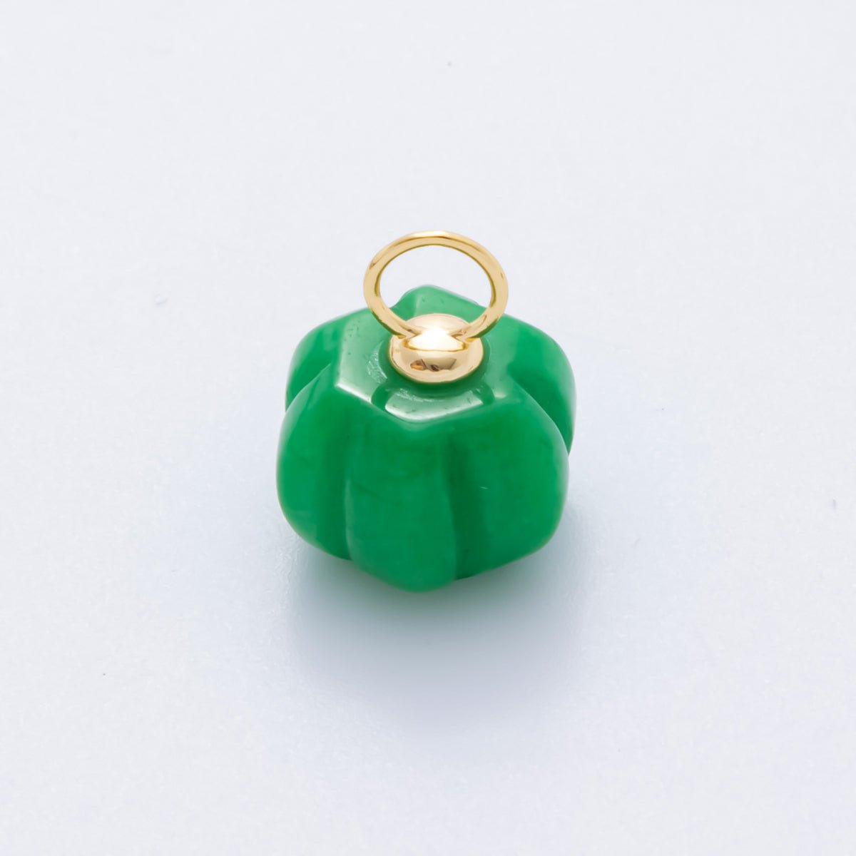 18K Gold Filled Pumpkin Quartz, Ruffle, Carnelian Gemstone Charm | AH-836 - AH-838