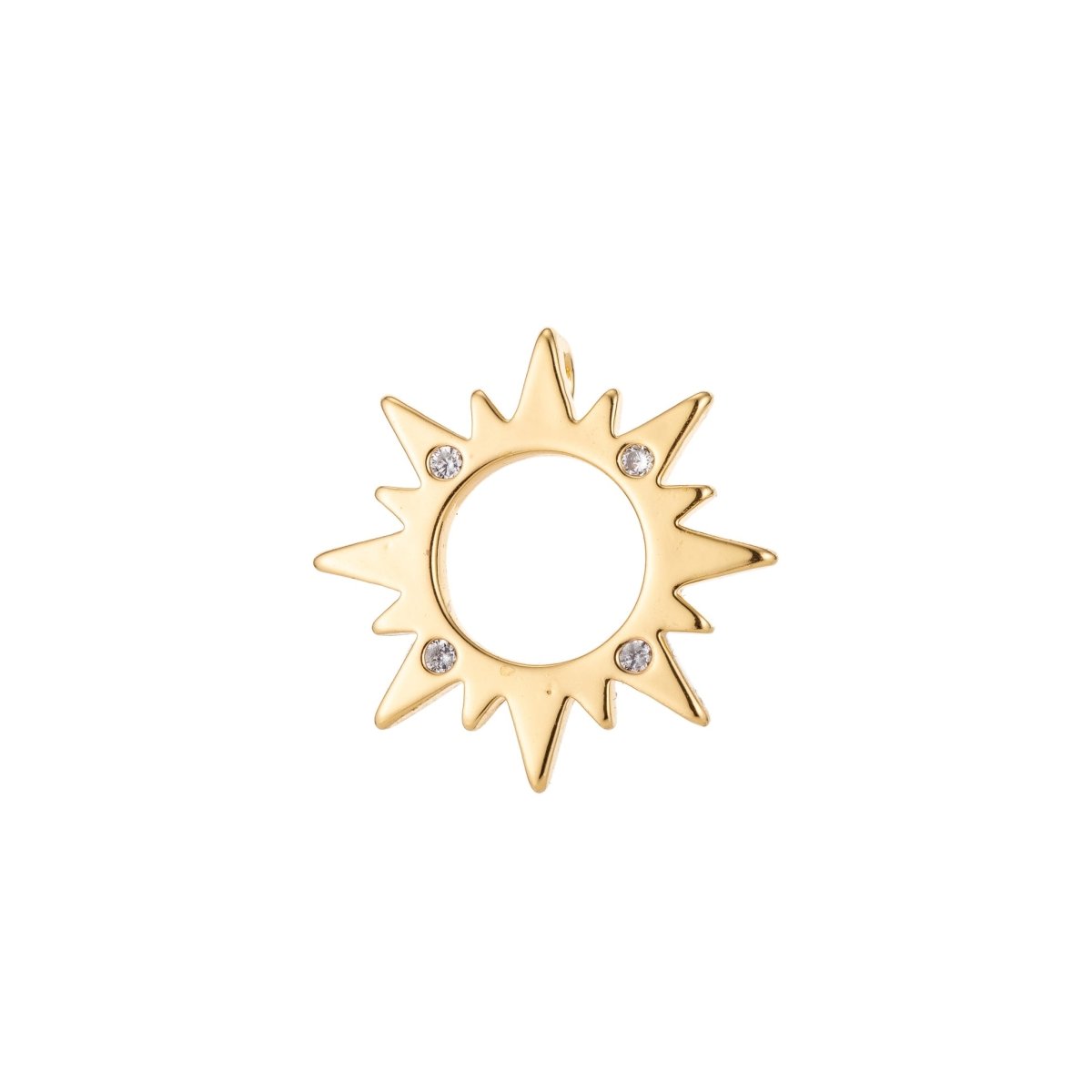 18k Gold Filled Sun Charm Pendant, Dainty Sun Burst Pendant SunBurst Necklace Earring Charm Pendant, K-057-K-059