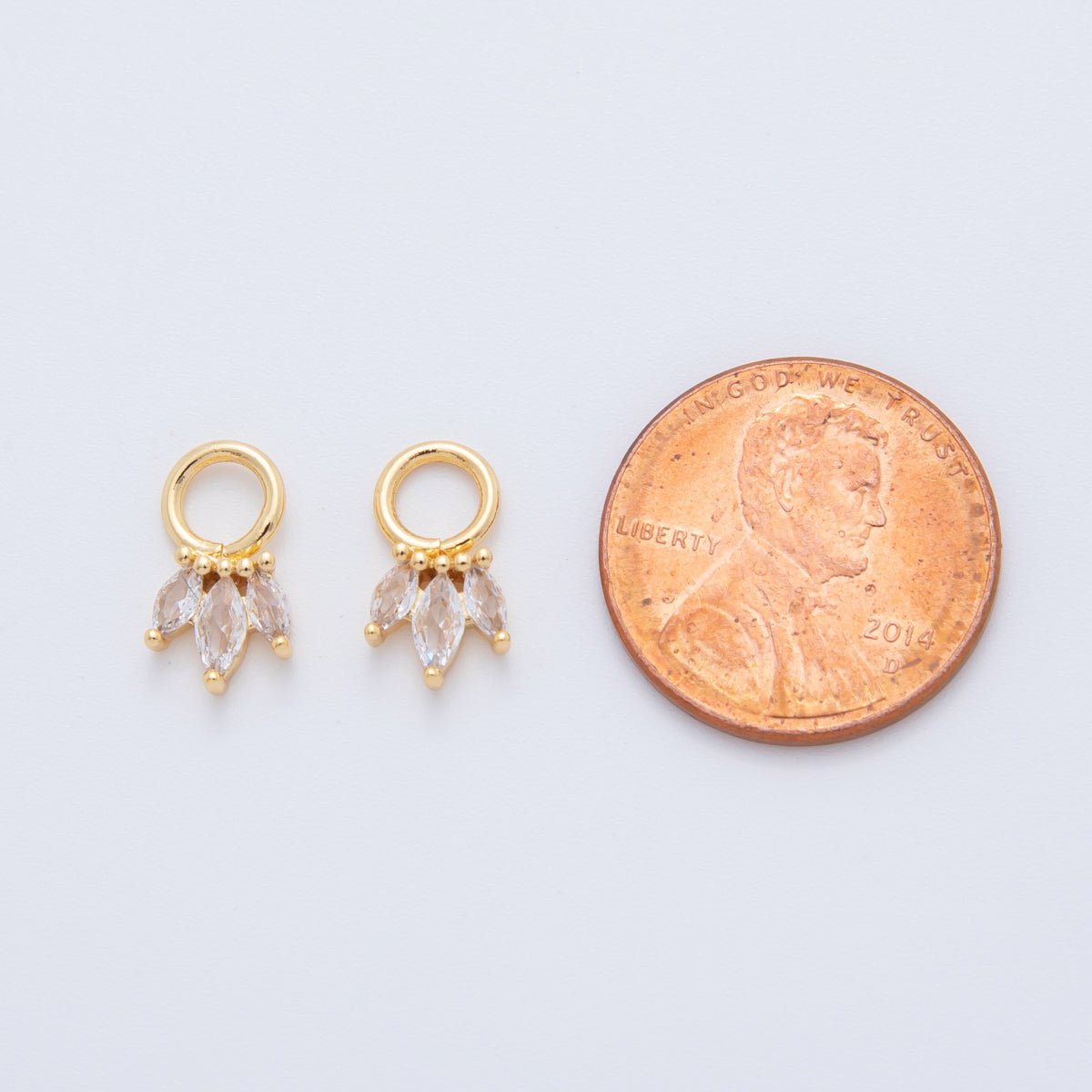 18K Gold Filled Triple Marquise CZ Add-On Drop Earring Charm | AF744