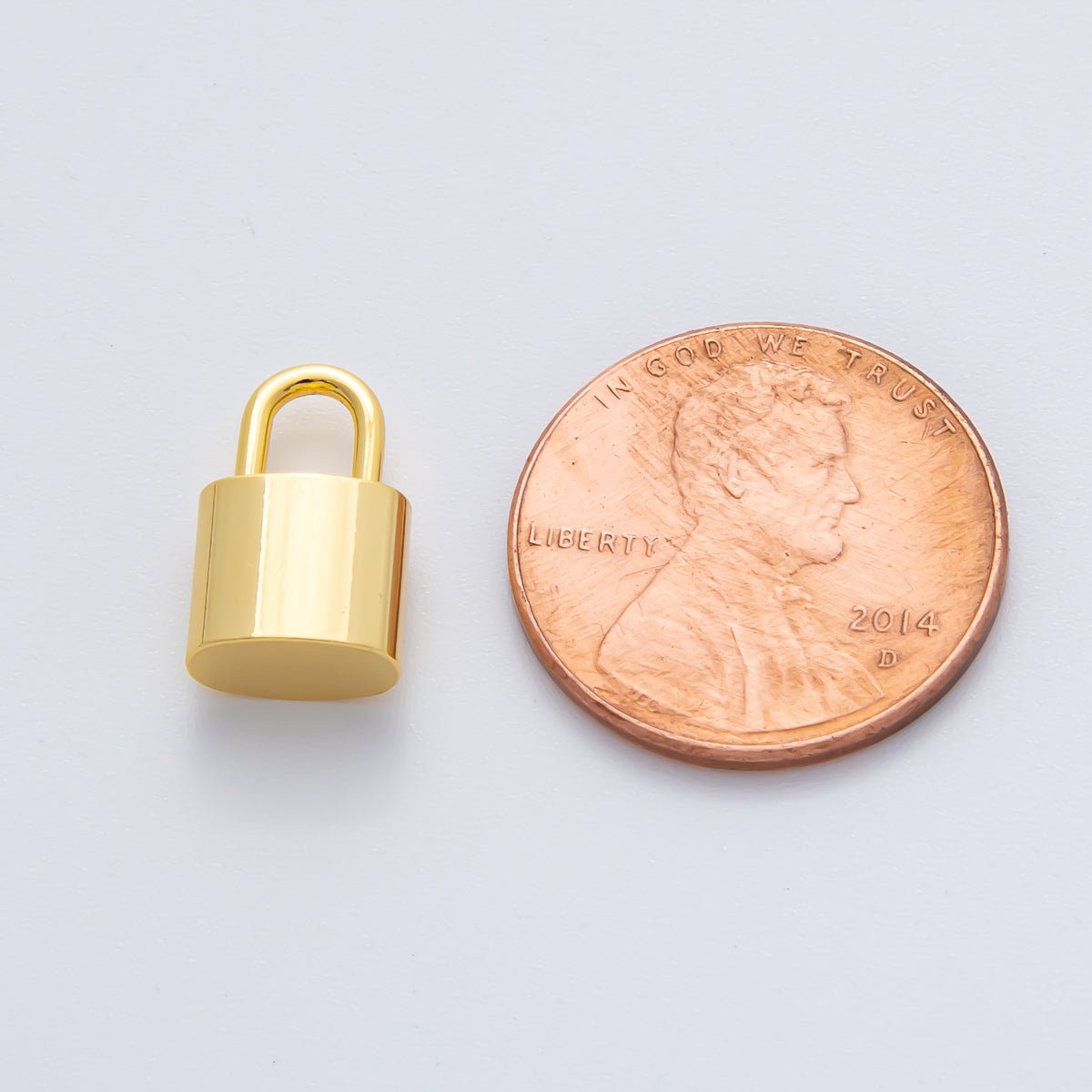 18K Gold Plated 13mm Minimalist Padlock Charm Link Finding in Gold & Silver | Z1437
