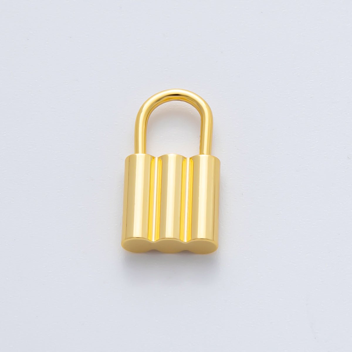 18K Gold Plated 17mm Triple Padlock Charm Link Finding in Gold & Silver | Z1435
