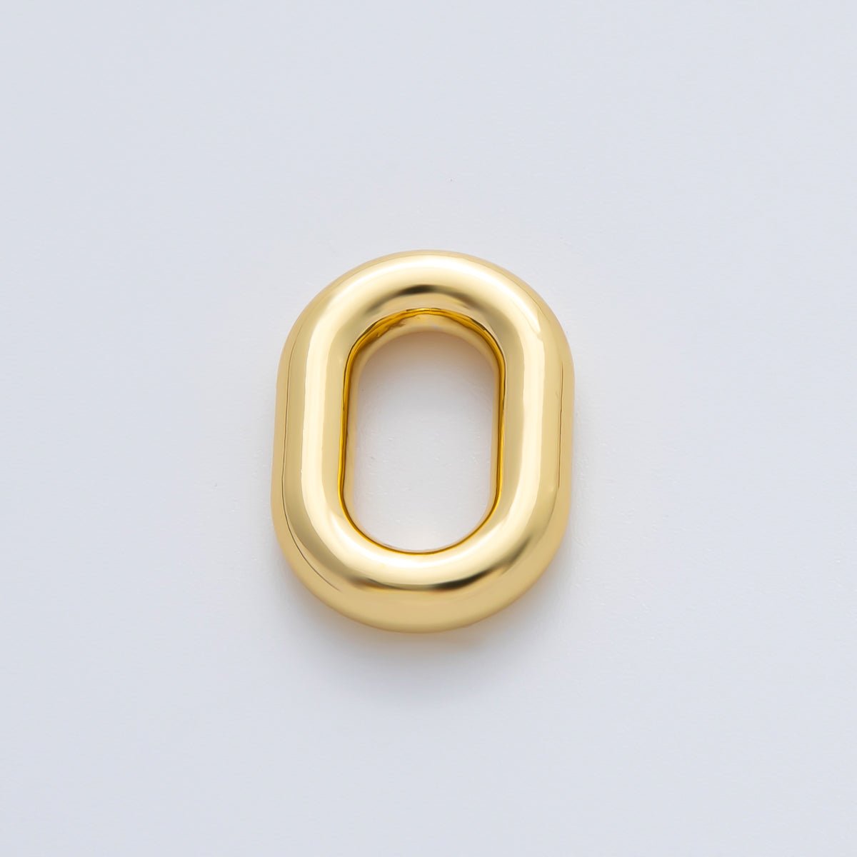 18K Gold Plated 20mm Minimalist Oval Oblong Charm Link Finding in Gold & Silver | Z1430