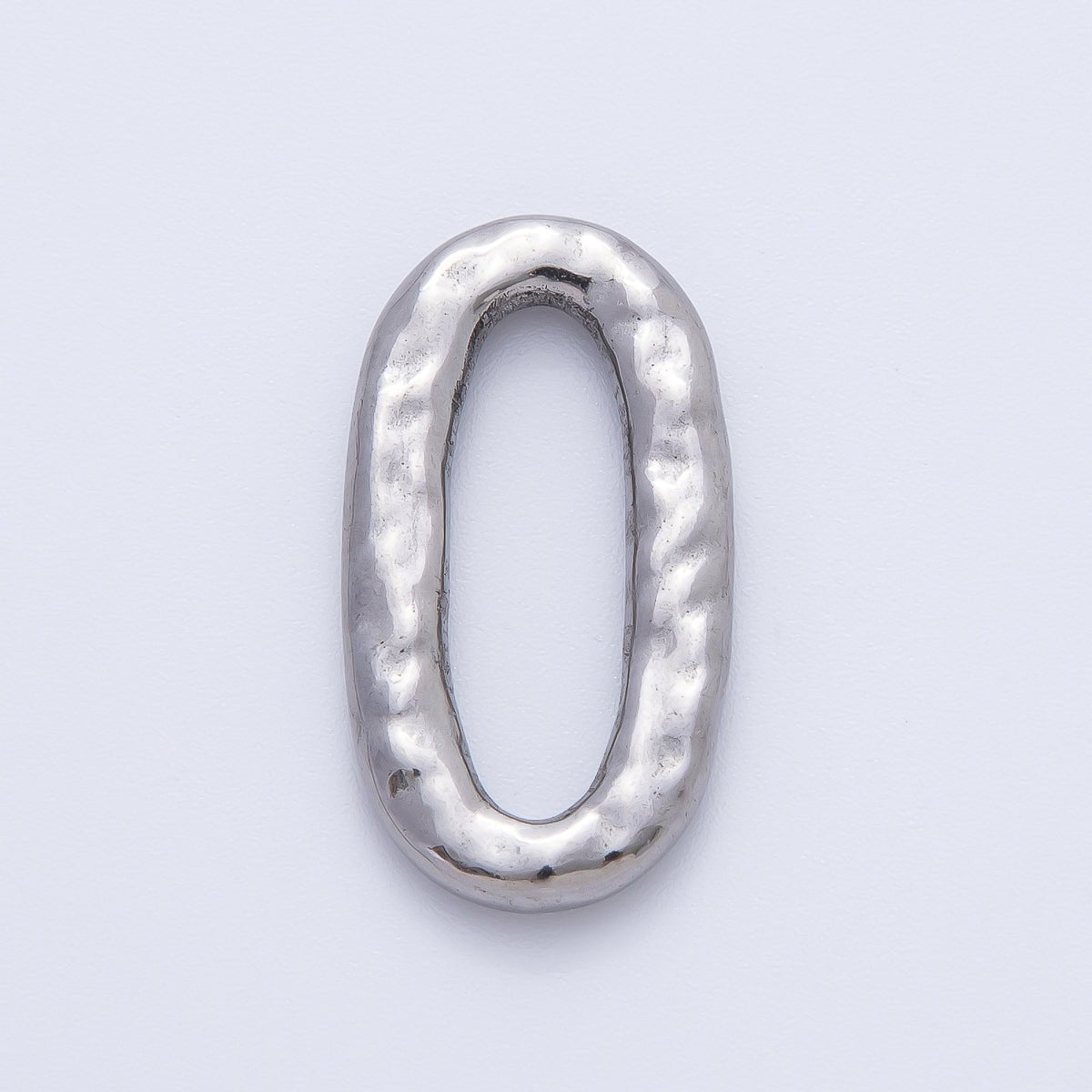 18K Gold Plated 26mm Hammered Oval Oblong Charm Link Finding in Gold & Silver | Z1433