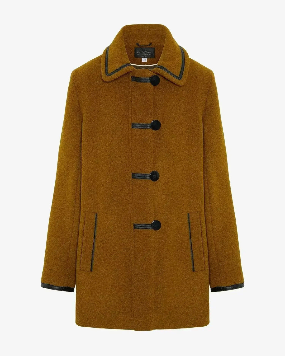 Wool Blend Contrast Trim Coat (1920)