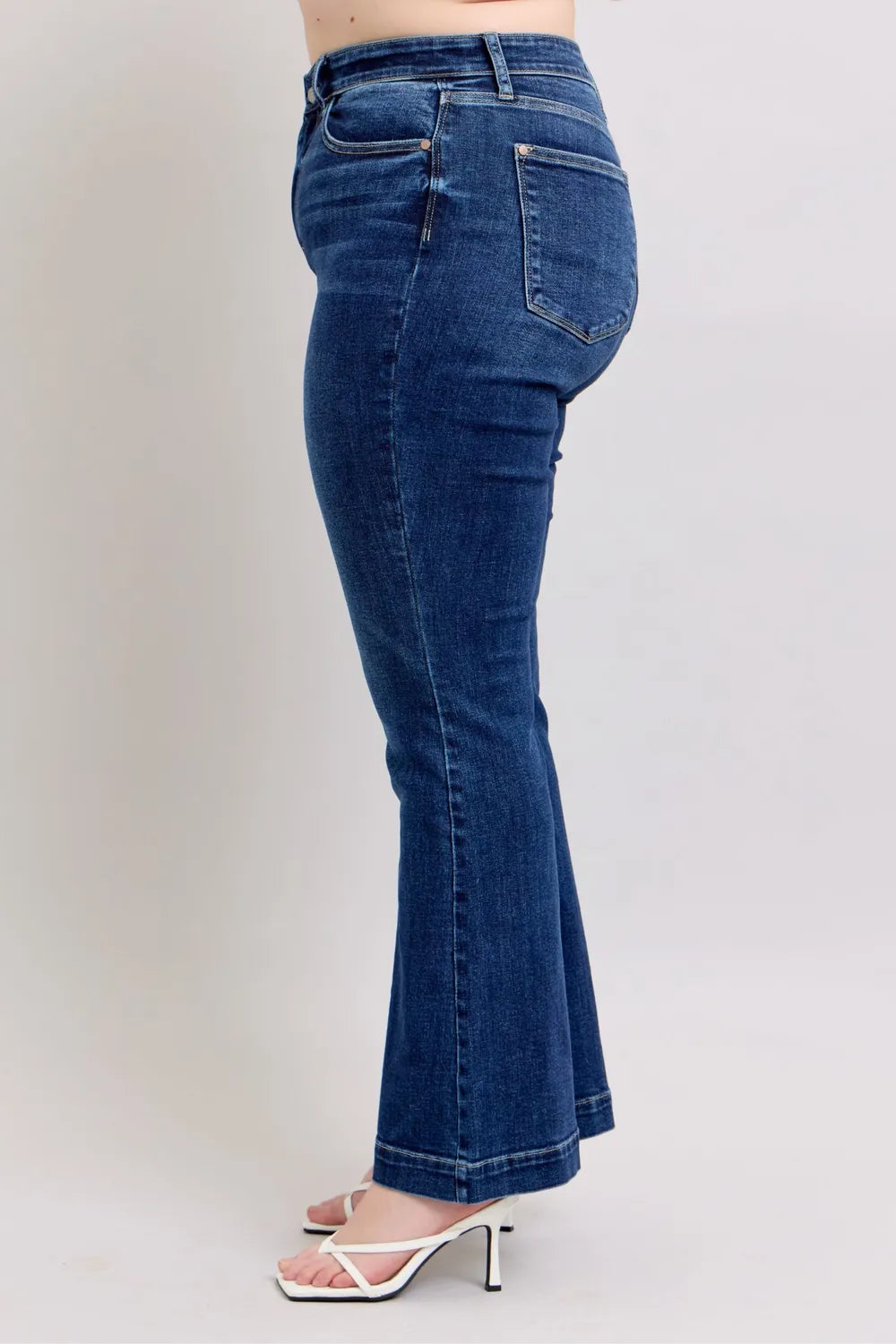 Judy Blue Full Size High Rise Flare Jeans with Pockets Plus Size