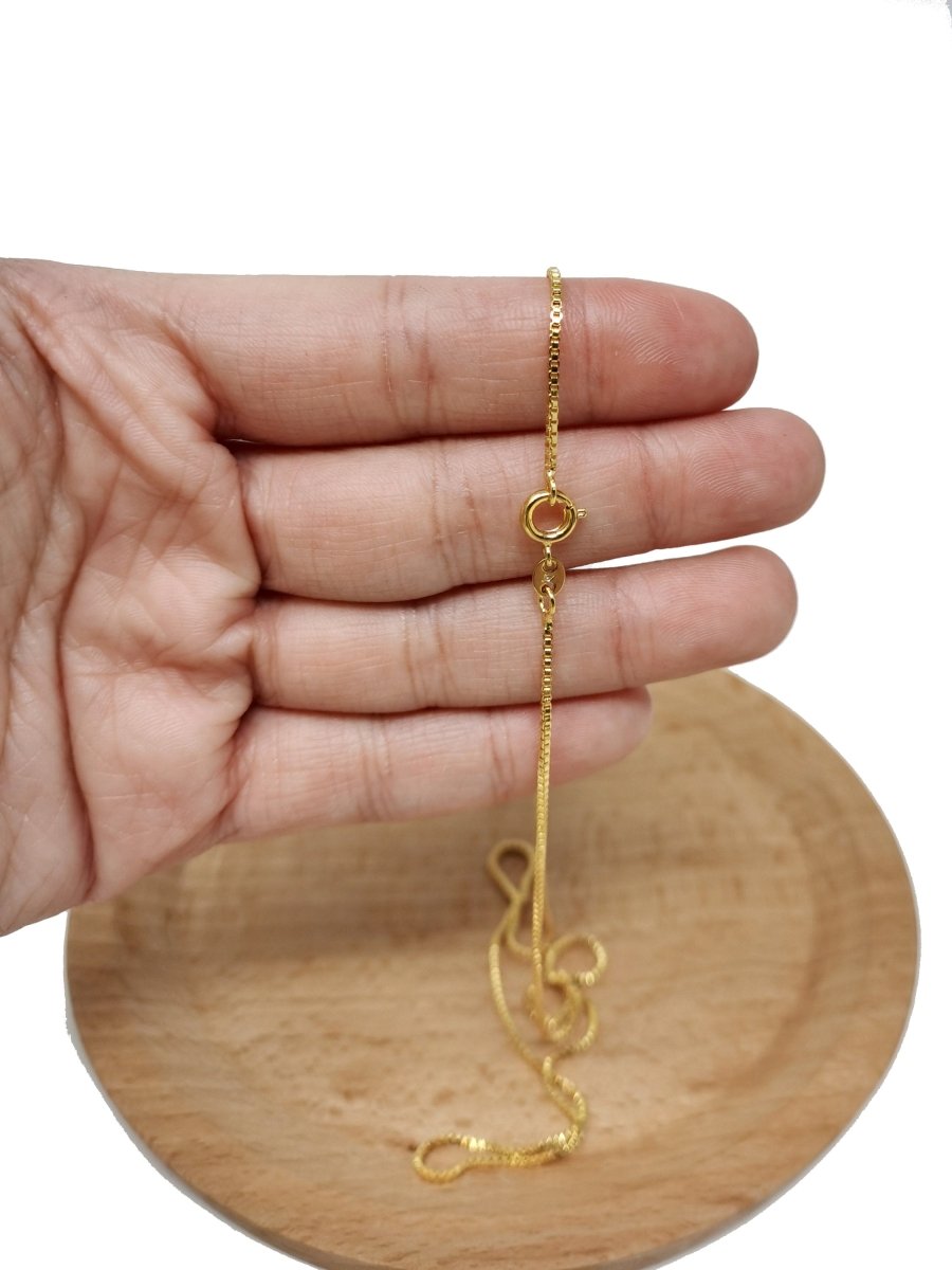 19.6 inch Ready To Wear 24K Gold Plated Layering Box Chain Necklace, Dainty 1.2mm Box Necklace w/ Spring Ring | CN-282 Clearance Pricing
