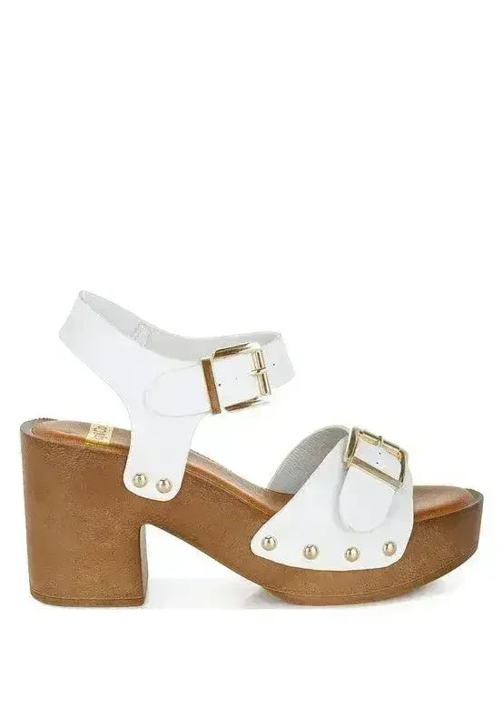 Ompasa Genuine Leather Clog Sandals