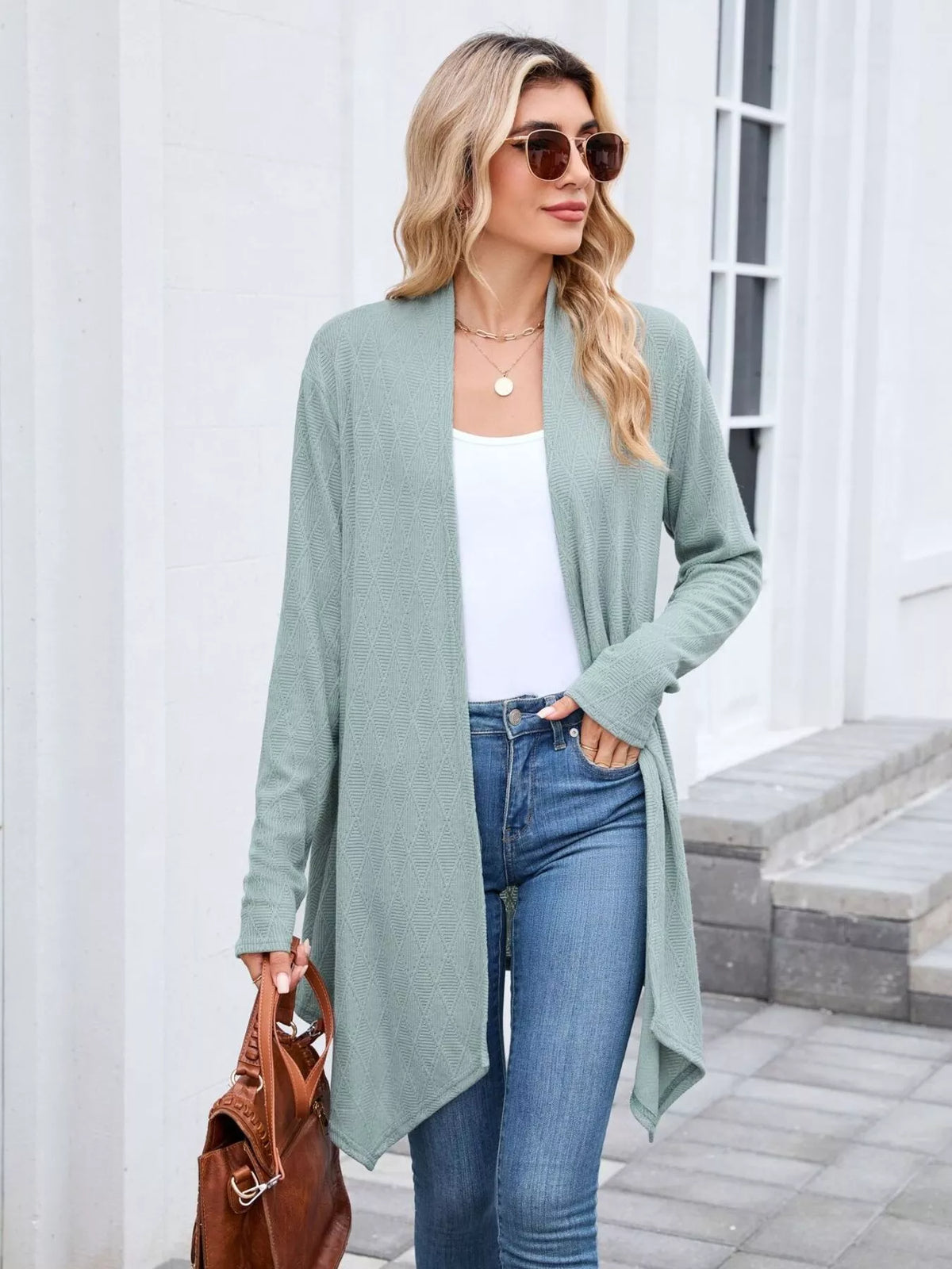 Open Front Long Cardigan