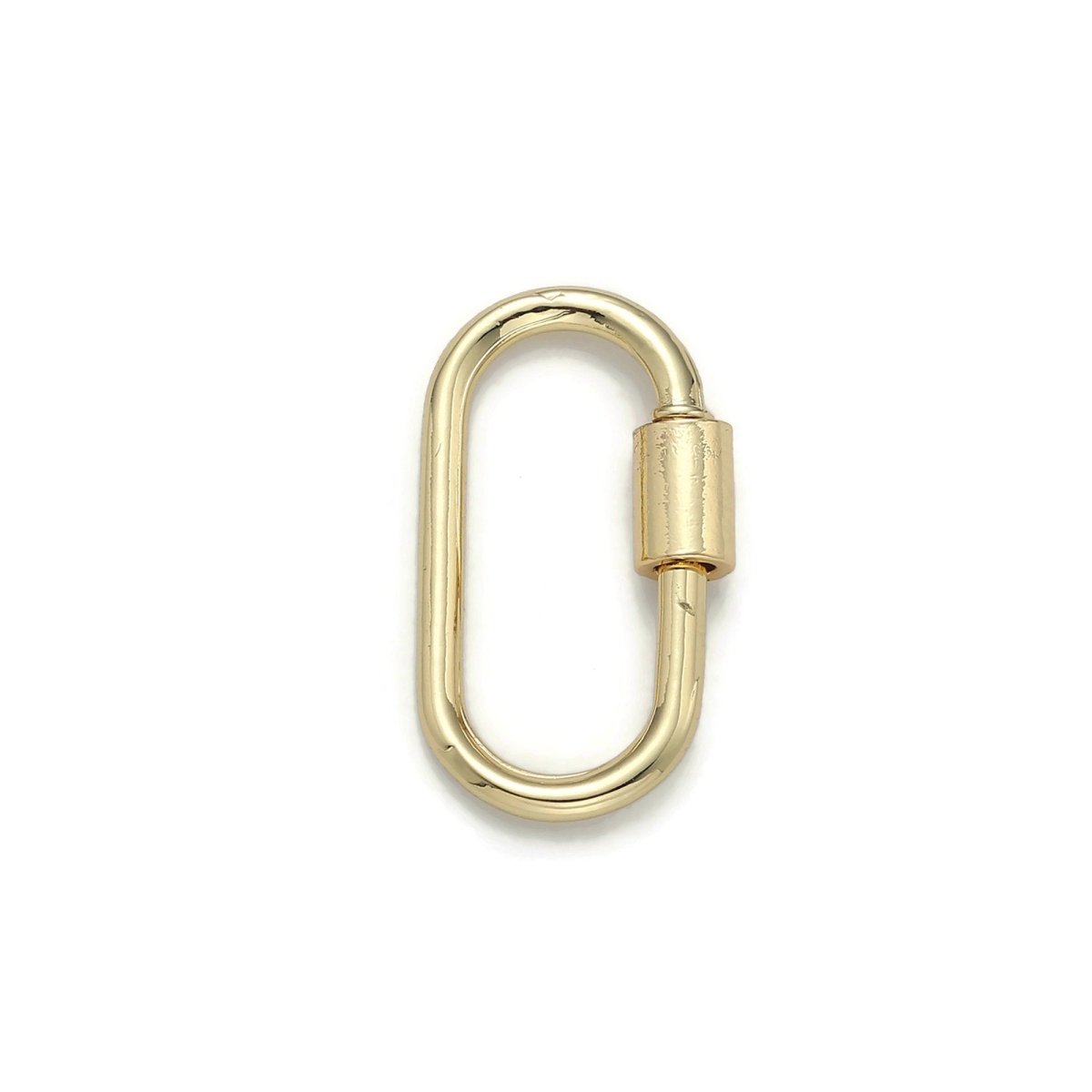 1pc Carabiner Screw Clasp, Screw Clasp Oval , Interlocking Oval Clasp, Oval Shaped Clasps, Gold, Silver, and Rose Gold Color