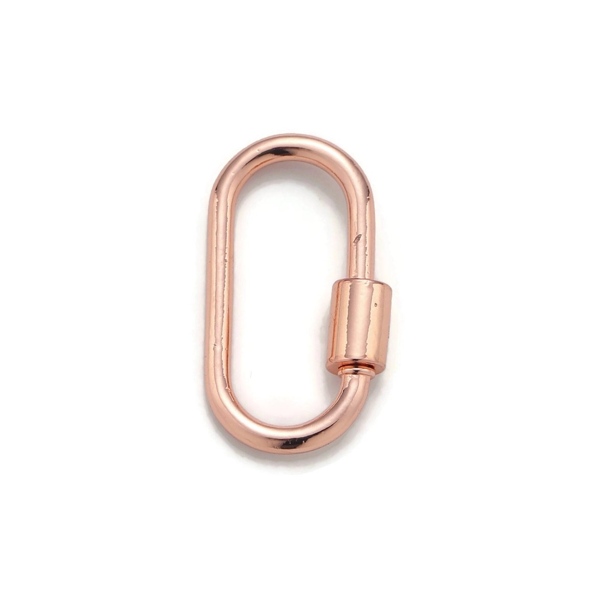 1pc Carabiner Screw Clasp, Screw Clasp Oval , Interlocking Oval Clasp, Oval Shaped Clasps, Gold, Silver, and Rose Gold Color