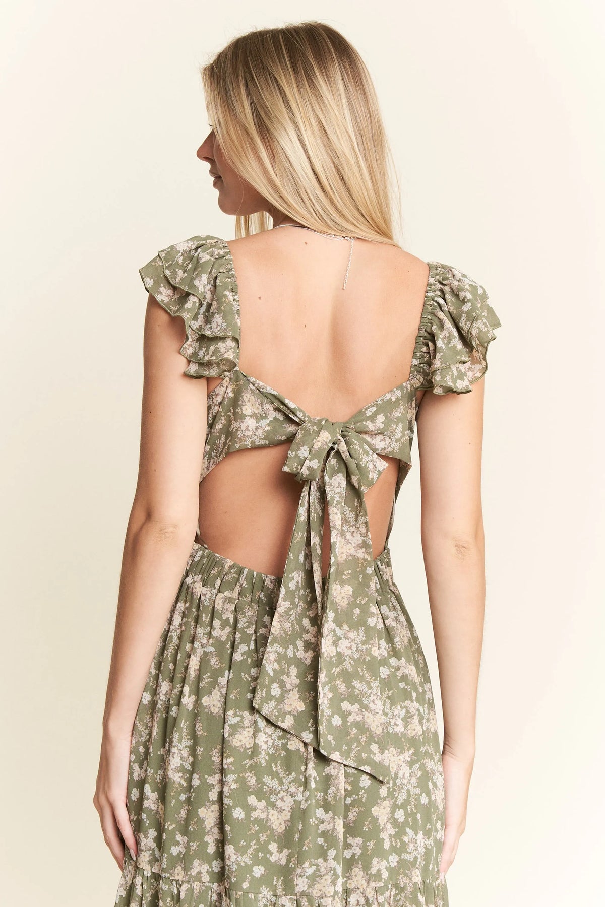 Jade By Jane Ruffle Sleeve Tiered Maxi Dress