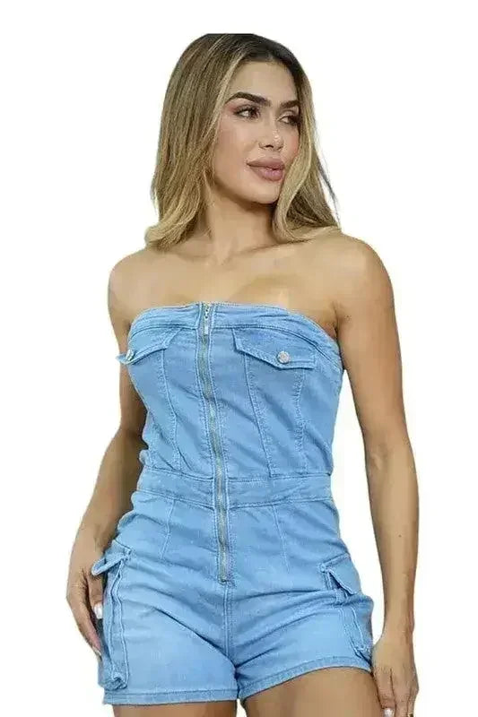 WOMEN FASHION DENIM ROMPERS
