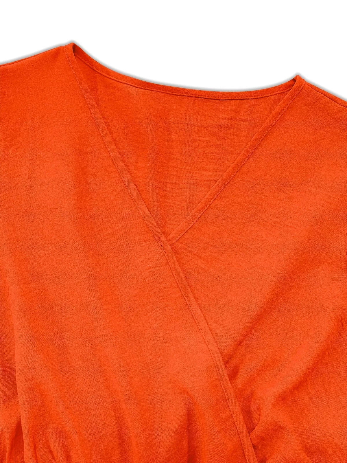 Plus Size Surplice Flutter Sleeve Dress