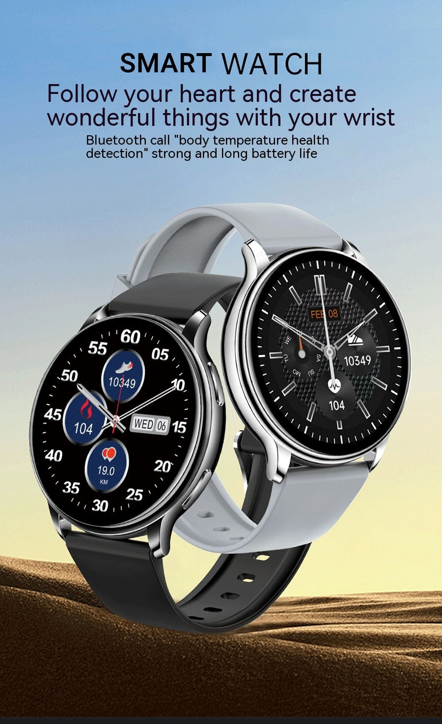 Smart Duo Round Bluetooth Watch