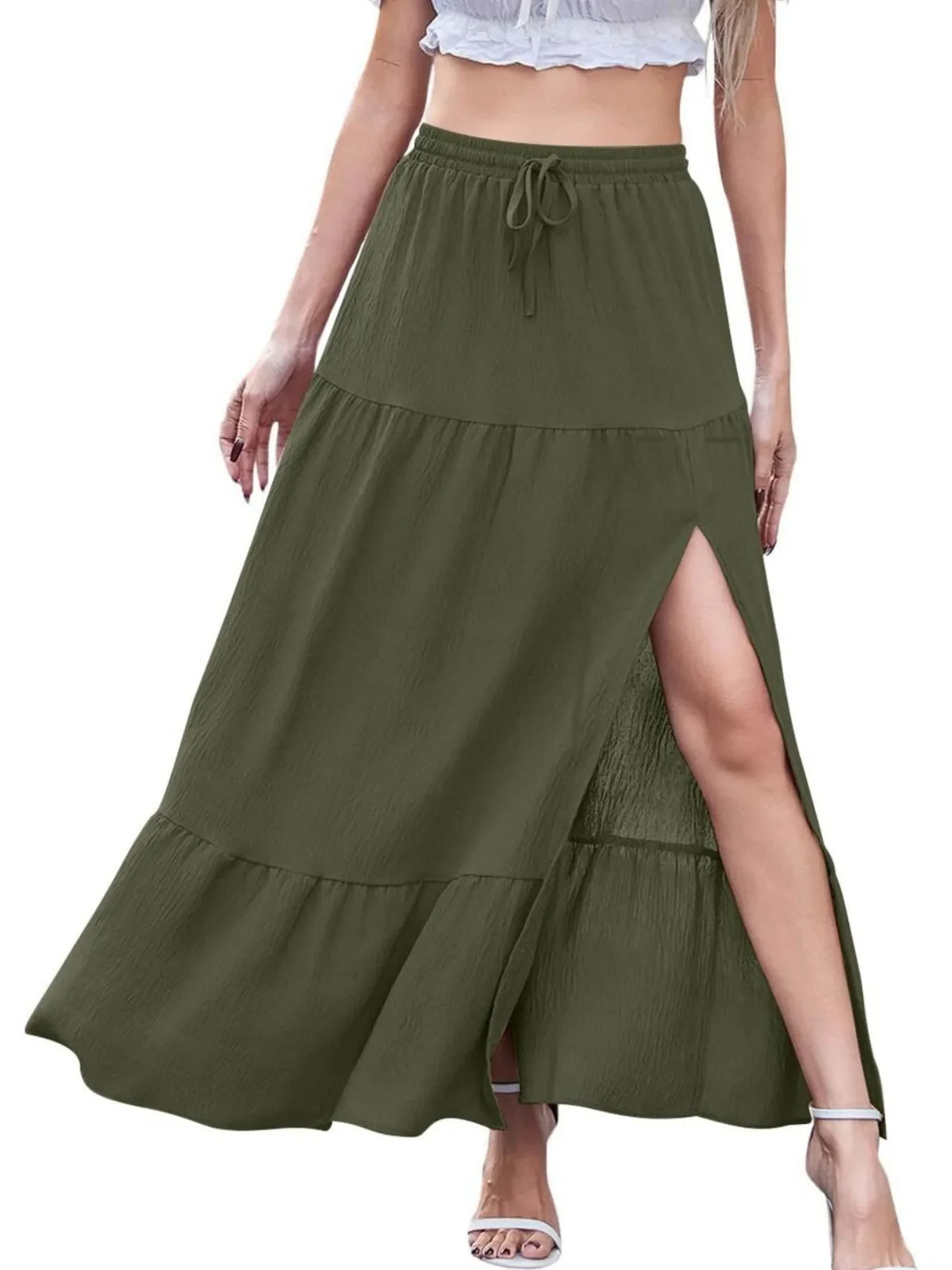 Full Size Slit Maxi Skirt Plus Size