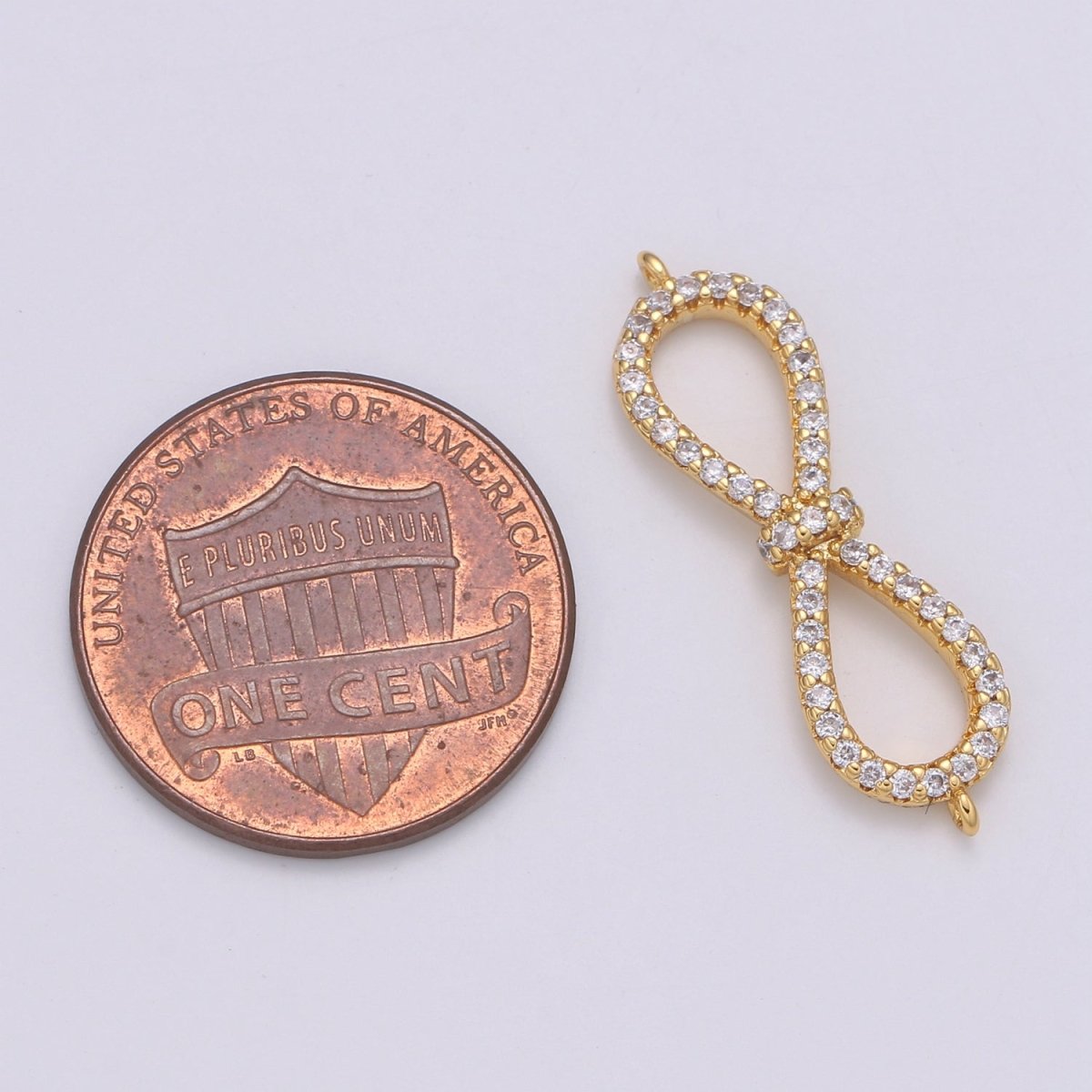 24K Dainty Gold Filled Crystal Infinity Connectors F-564