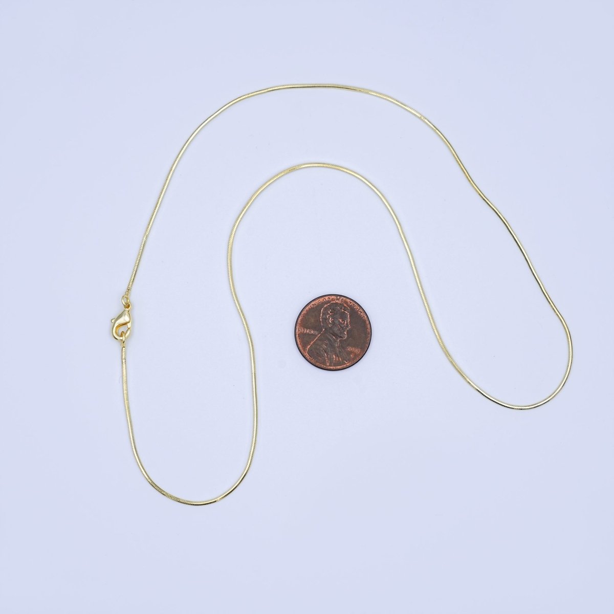 24K Gold Filled 0.9mm Cocoon Snake 17.5 Inch Chain Necklace | WA-3233