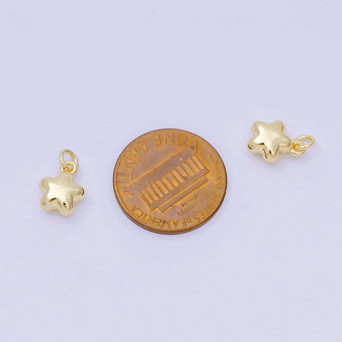 24K Gold Filled 10mm Mini Puffy Celestial Star Charm | AH678