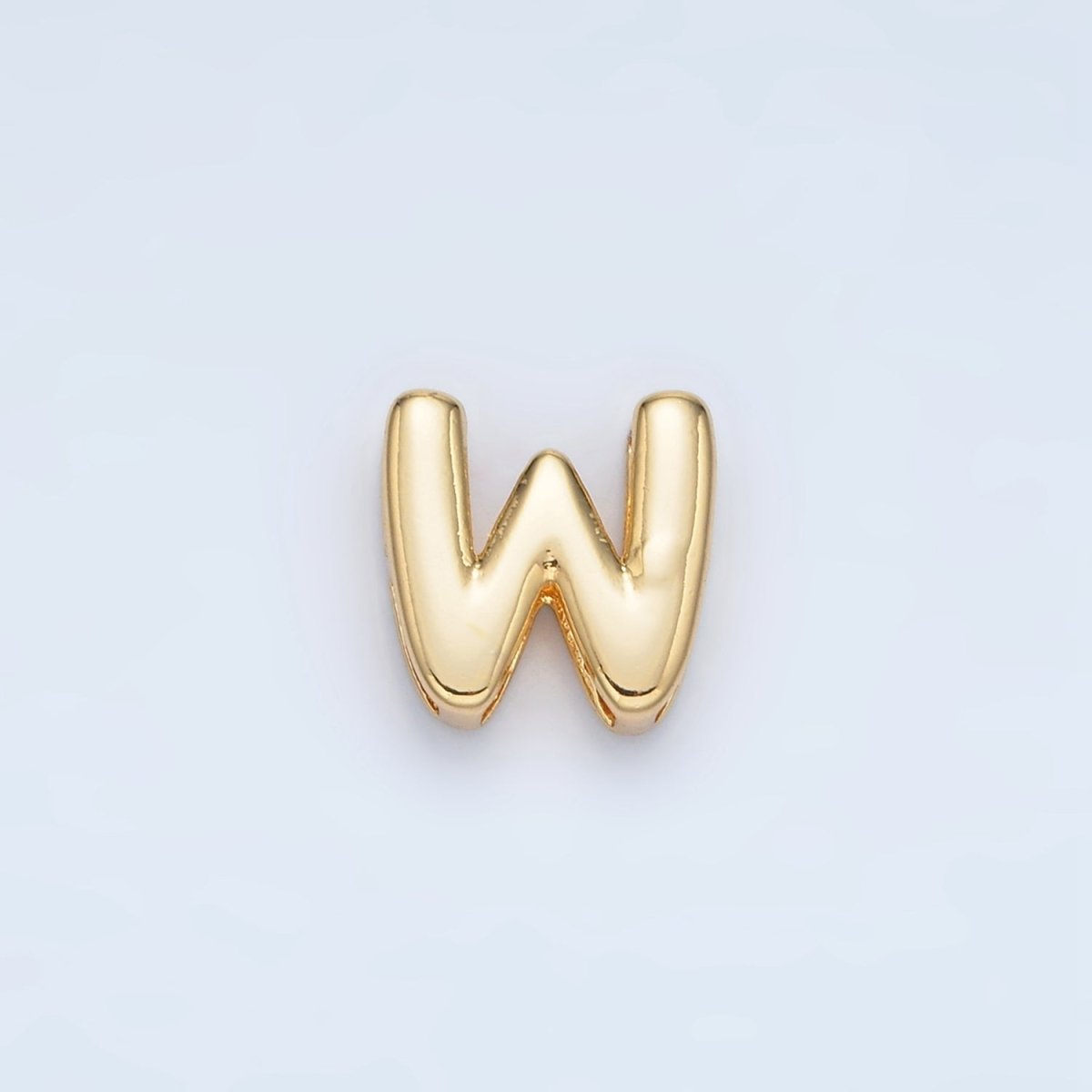 24K Gold Filled 10mm Chubby Minimalist Alphabet Letter Initial Personalized Bead | A1578-A1590