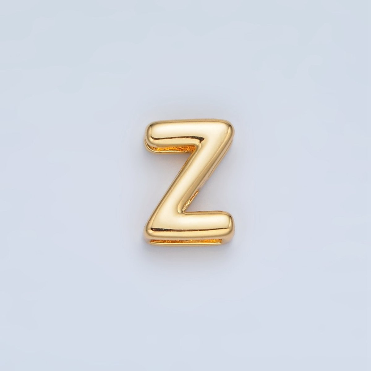 24K Gold Filled 10mm Chubby Minimalist Alphabet Letter Initial Personalized Bead | A1578-A1590