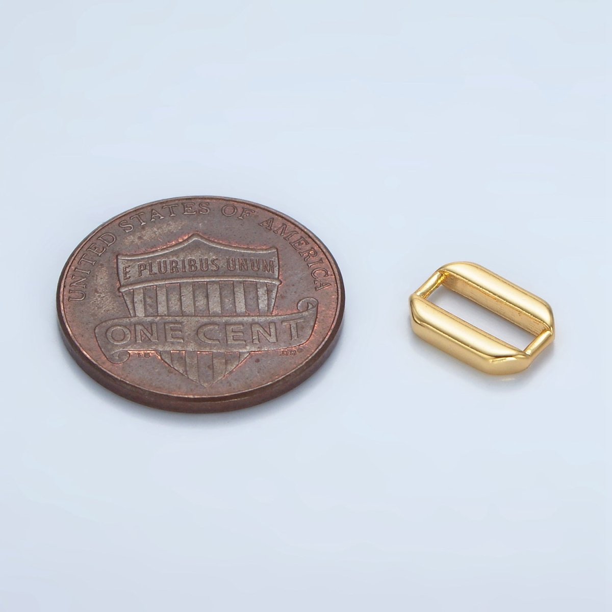 24K Gold Filled 10mm Edged Oblong Charm Link Findings in Gold & Silver | Z860
