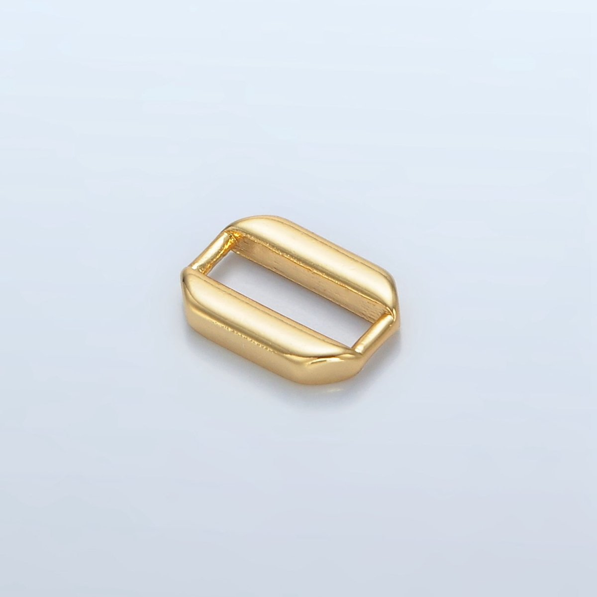 24K Gold Filled 10mm Edged Oblong Charm Link Findings in Gold & Silver | Z860
