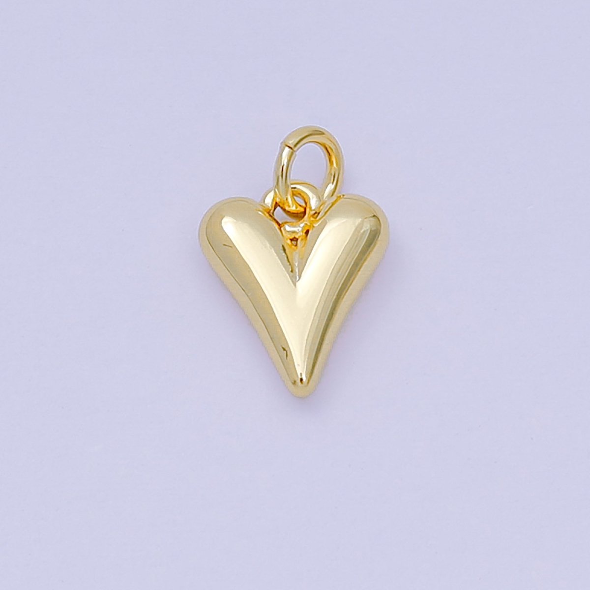 24K Gold Filled 10mm Minimalist Chubby 3D Heart Love Charm | D-271