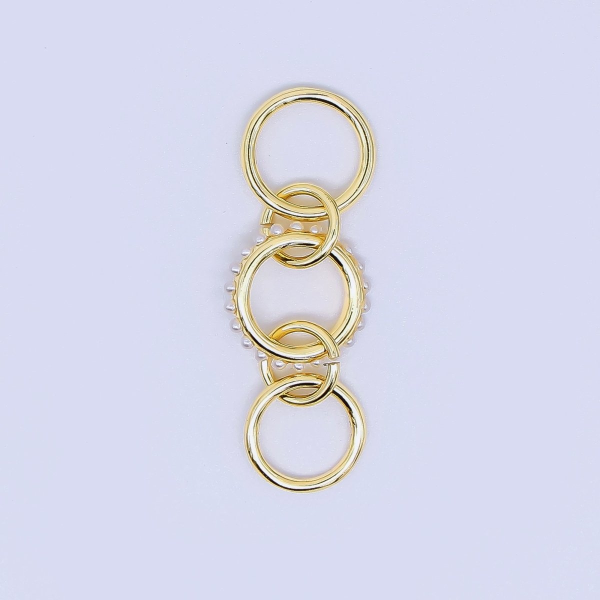 24K Gold Filled 10mm Shell Pearl Triple Interlocking Jumpring Findings | Z-1274 Z-1275
