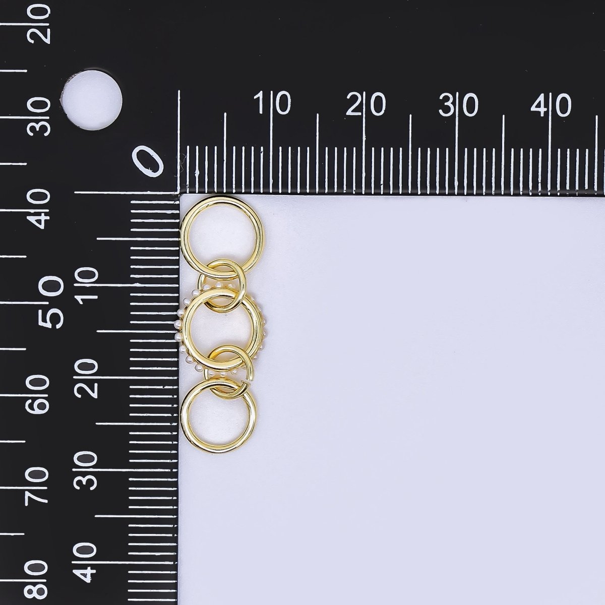 24K Gold Filled 10mm Shell Pearl Triple Interlocking Jumpring Findings | Z-1274 Z-1275