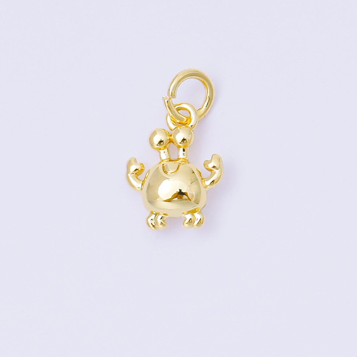 24K Gold Filled 11mm Sea Crab 3D Multidimensional Charm in Gold & Silver | AF1256