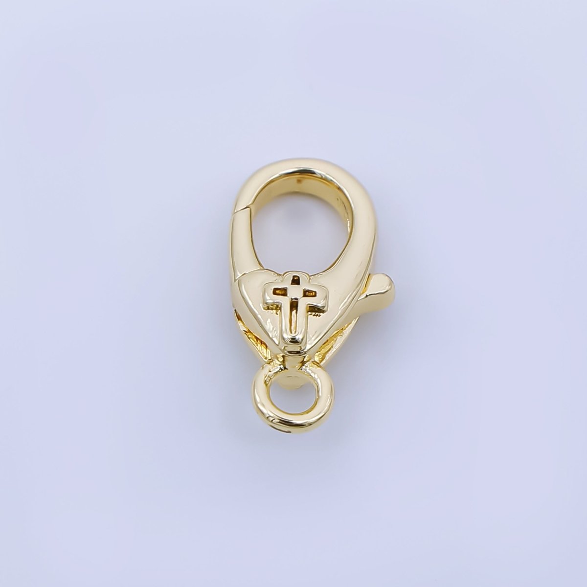 24K Gold Filled 13mm Christian Cross Lobster Clasp Charm Finding | Z1323