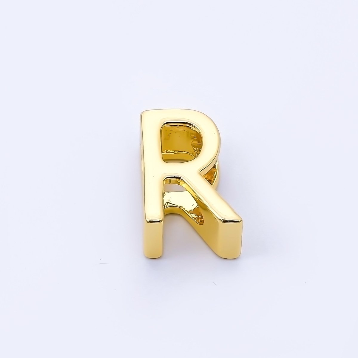 24K Gold Filled 13mm Personalized Minimalist Initial Letter Alphabet Bead | AF131 - AF143
