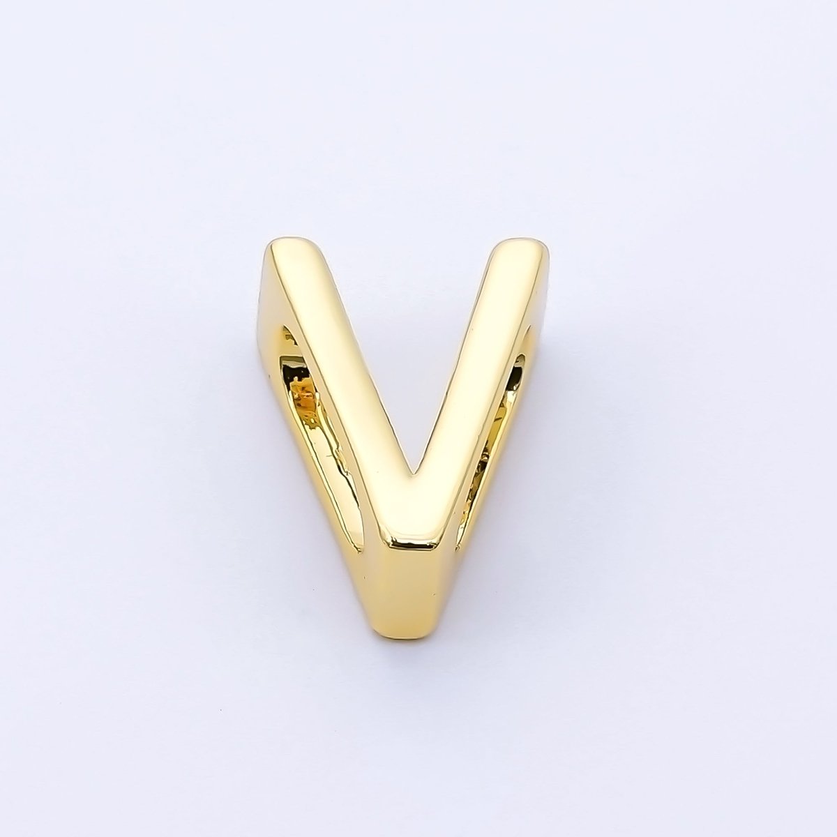 24K Gold Filled 13mm Personalized Minimalist Initial Letter Alphabet Bead | AF131 - AF143
