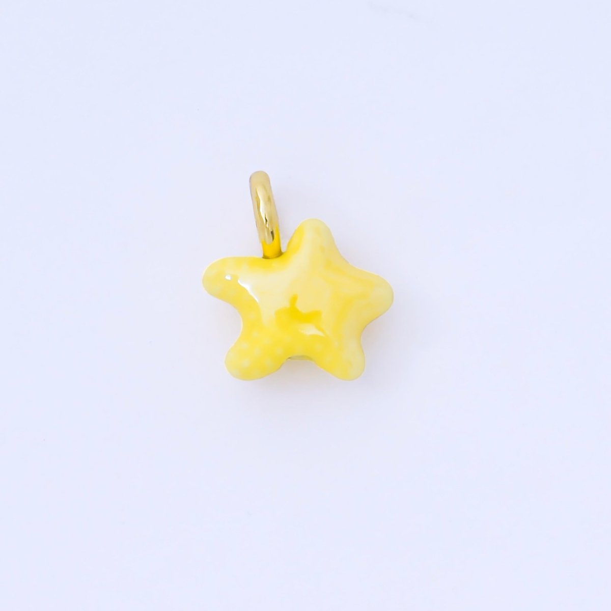 24K Gold Filled 15mm Handmade Ceramic Celestial Star Drop Charm | AF1532 - AF1539