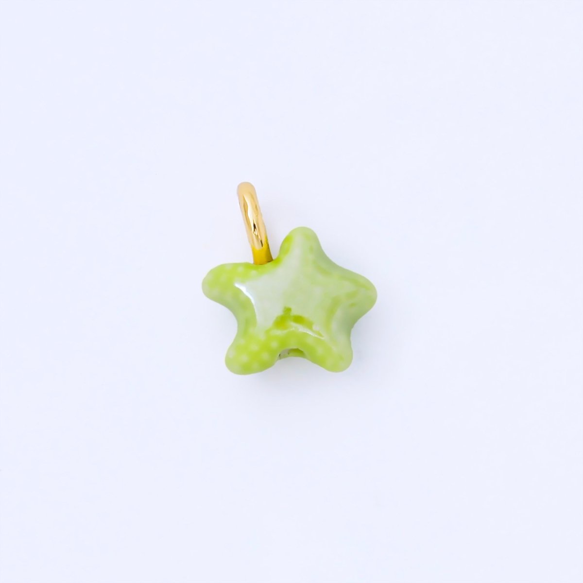 24K Gold Filled 15mm Handmade Ceramic Celestial Star Drop Charm | AF1532 - AF1539