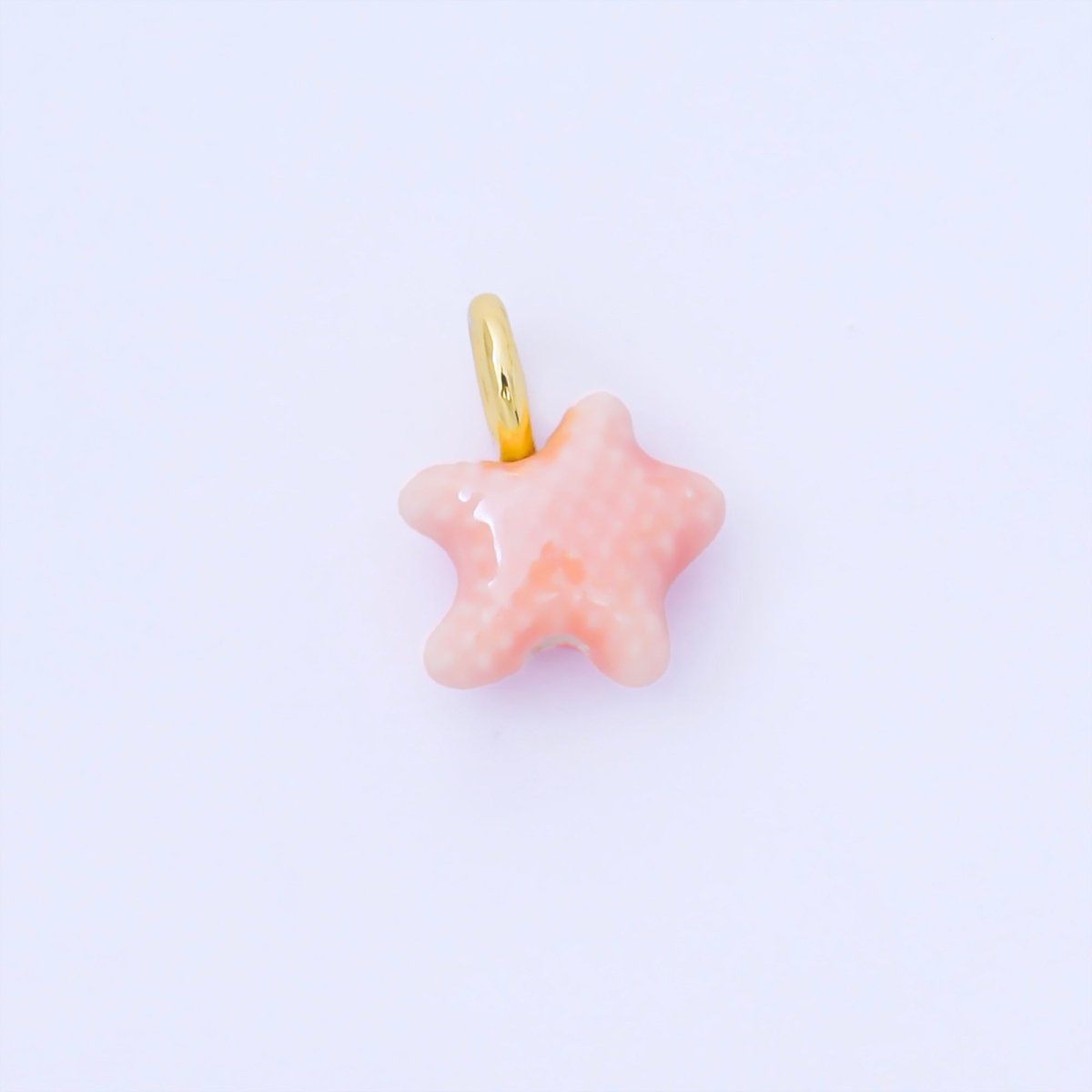 24K Gold Filled 15mm Handmade Ceramic Celestial Star Drop Charm | AF1532 - AF1539