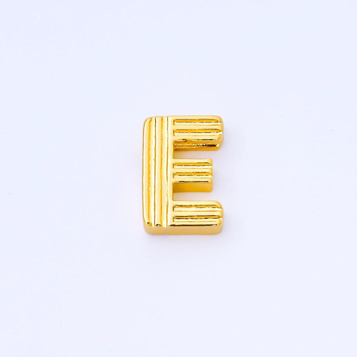 24K Gold Filled 15mm Initial Letter Alphabet Groovy Initial Spacer Bead | AF066 - AF078