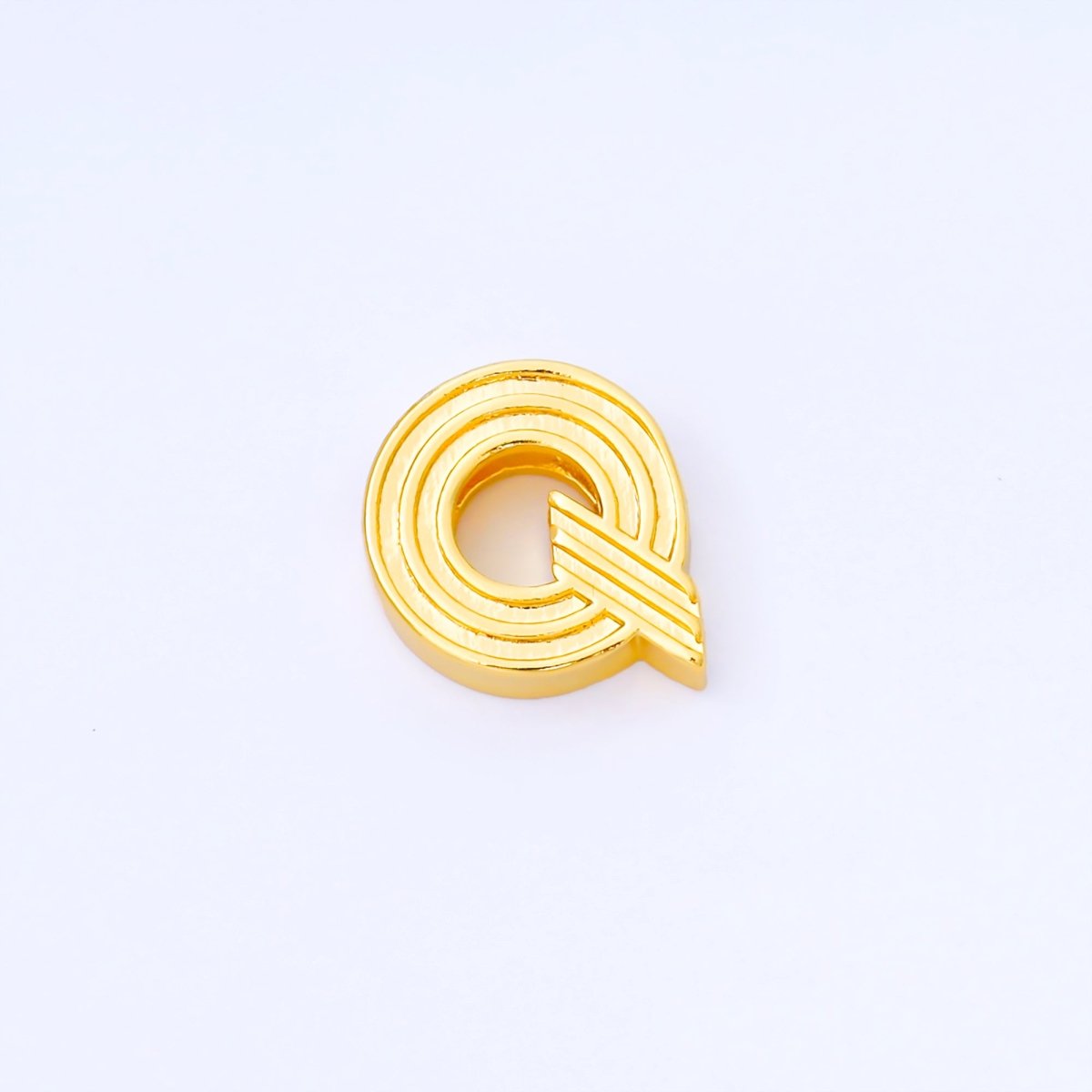 24K Gold Filled 15mm Initial Letter Alphabet Groovy Initial Spacer Bead | AF066 - AF078
