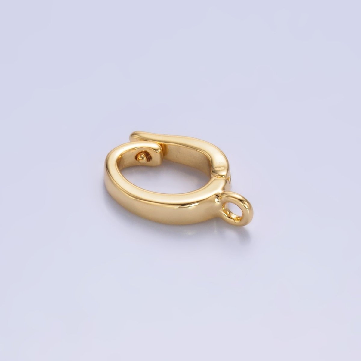 24K Gold Filled 15mm Minimalist Pull Snap Latch Bail Charm Holder Findings in Gold & Silver | Z1046