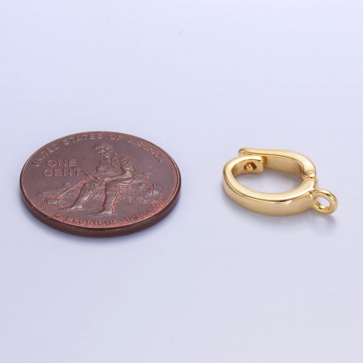 24K Gold Filled 15mm Minimalist Pull Snap Latch Bail Charm Holder Findings in Gold & Silver | Z1046