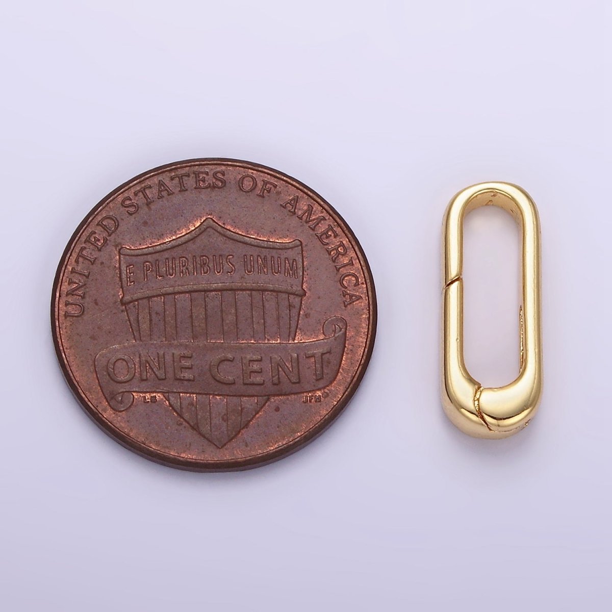 24K Gold Filled 15mm Minimalist Oblong Push Spring Gate Findings in Gold & Silver | Z804