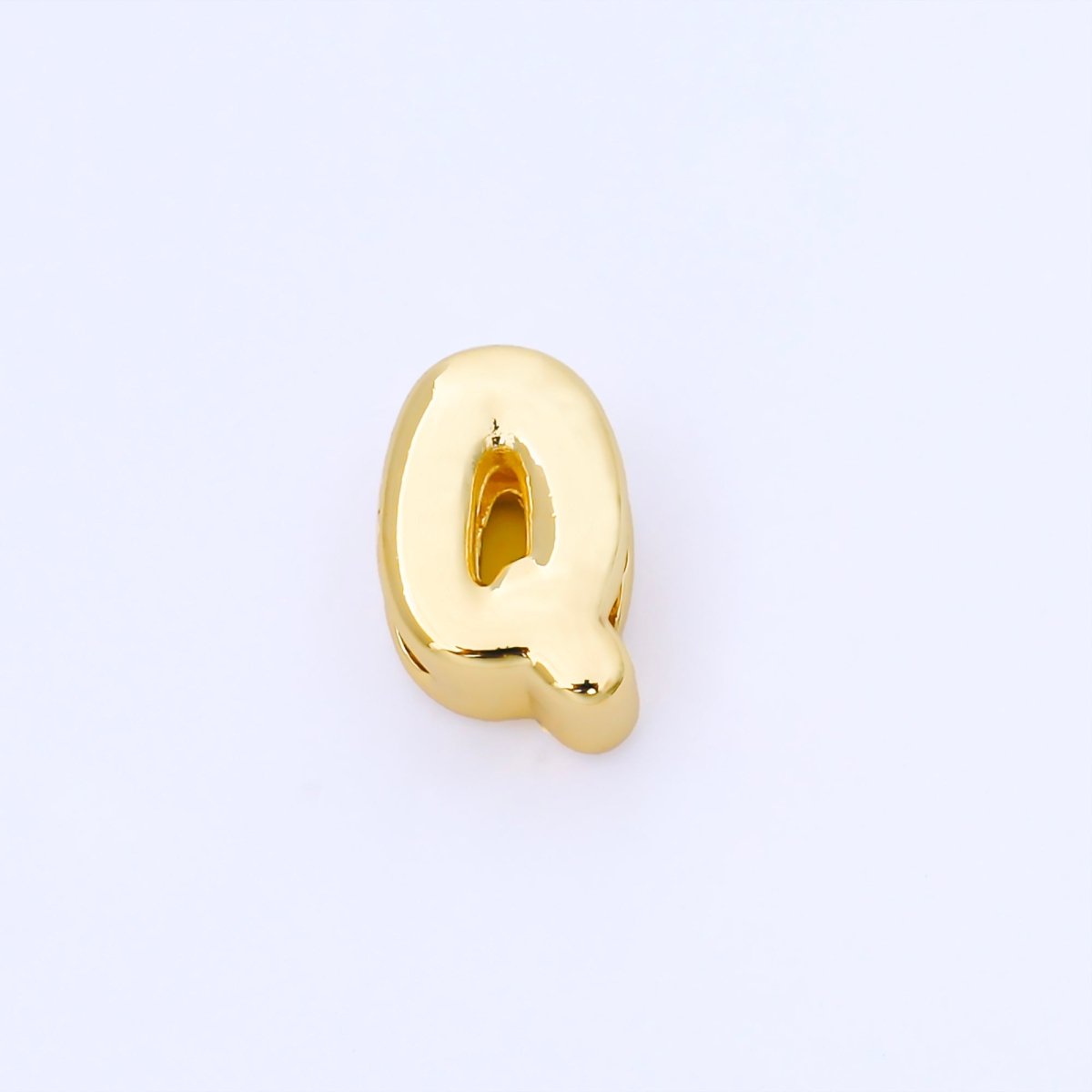 24K Gold Filled 15mm Personalized Monogram Chubby Bubble Initial Letter Alphabet Bead | AF079 - AF091