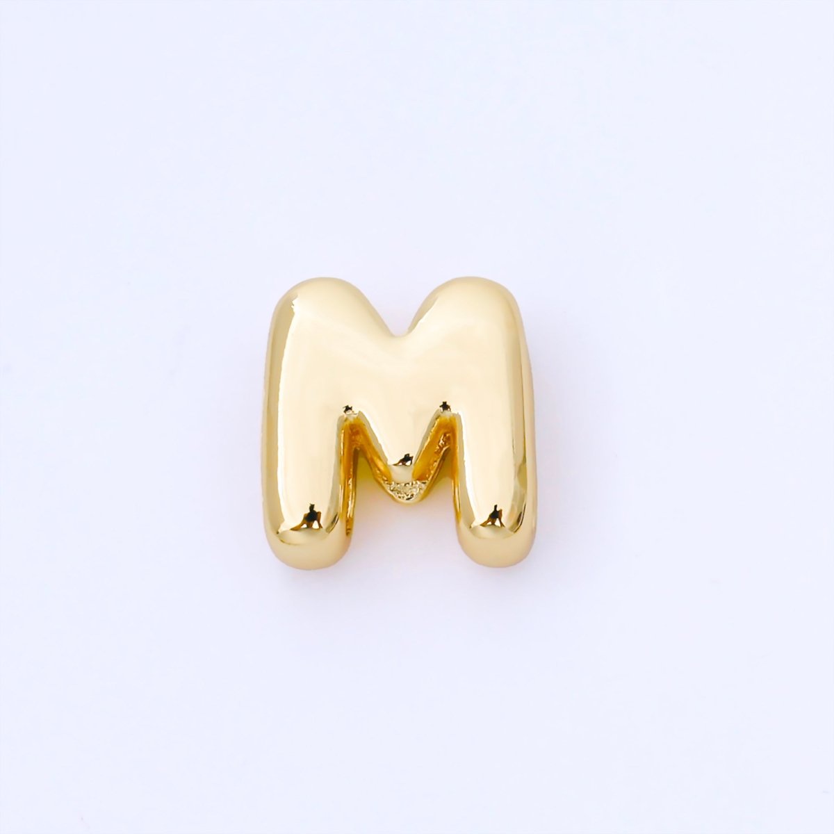 24K Gold Filled 15mm Personalized Monogram Chubby Bubble Initial Letter Alphabet Bead | AF079 - AF091