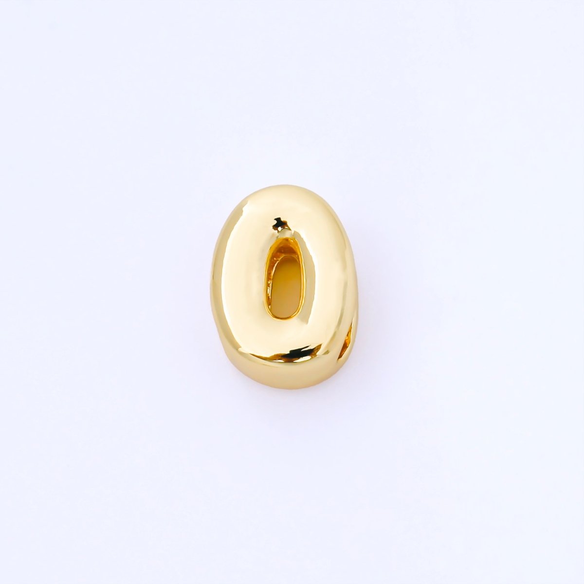 24K Gold Filled 15mm Personalized Monogram Chubby Bubble Initial Letter Alphabet Bead | AF079 - AF091