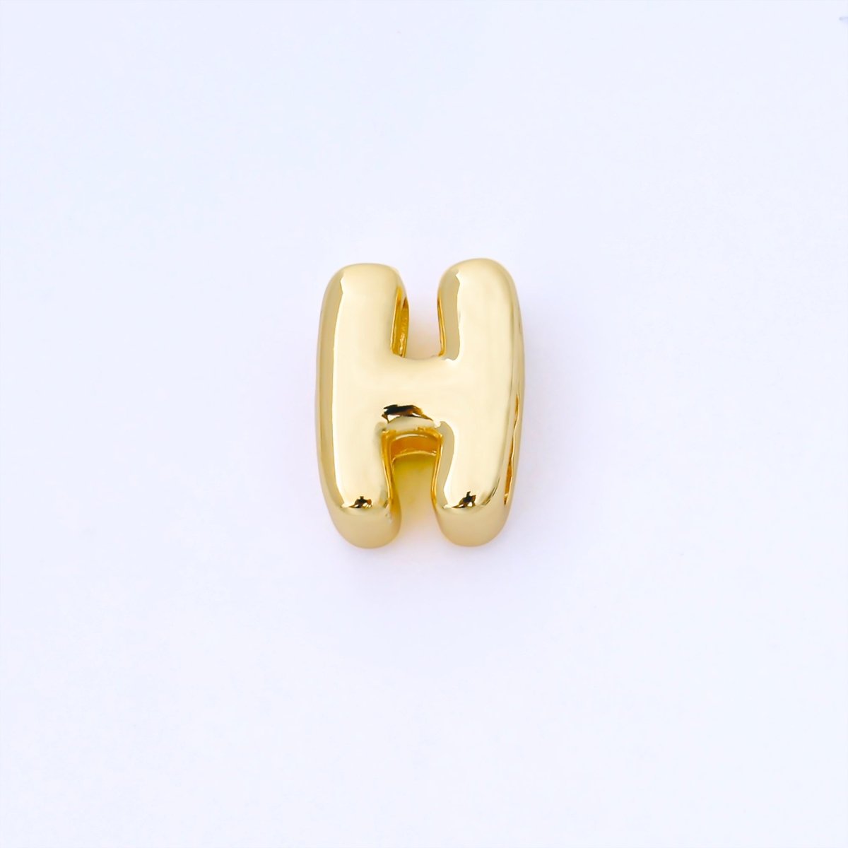 24K Gold Filled 15mm Personalized Monogram Chubby Bubble Initial Letter Alphabet Bead | AF079 - AF091